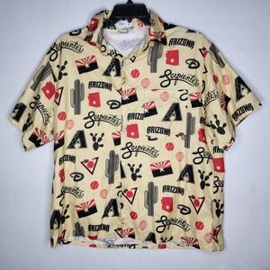 Cox Arizona Diamondbacks Shirt Mens Size L Short Sleeve Button Down Serpientes